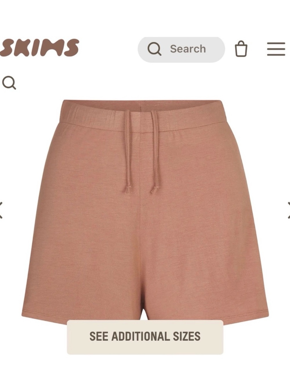 SKIMS High-Rise Cozy Lounge Shorts & Matching Tank - Sienna - Picture 2 of 3